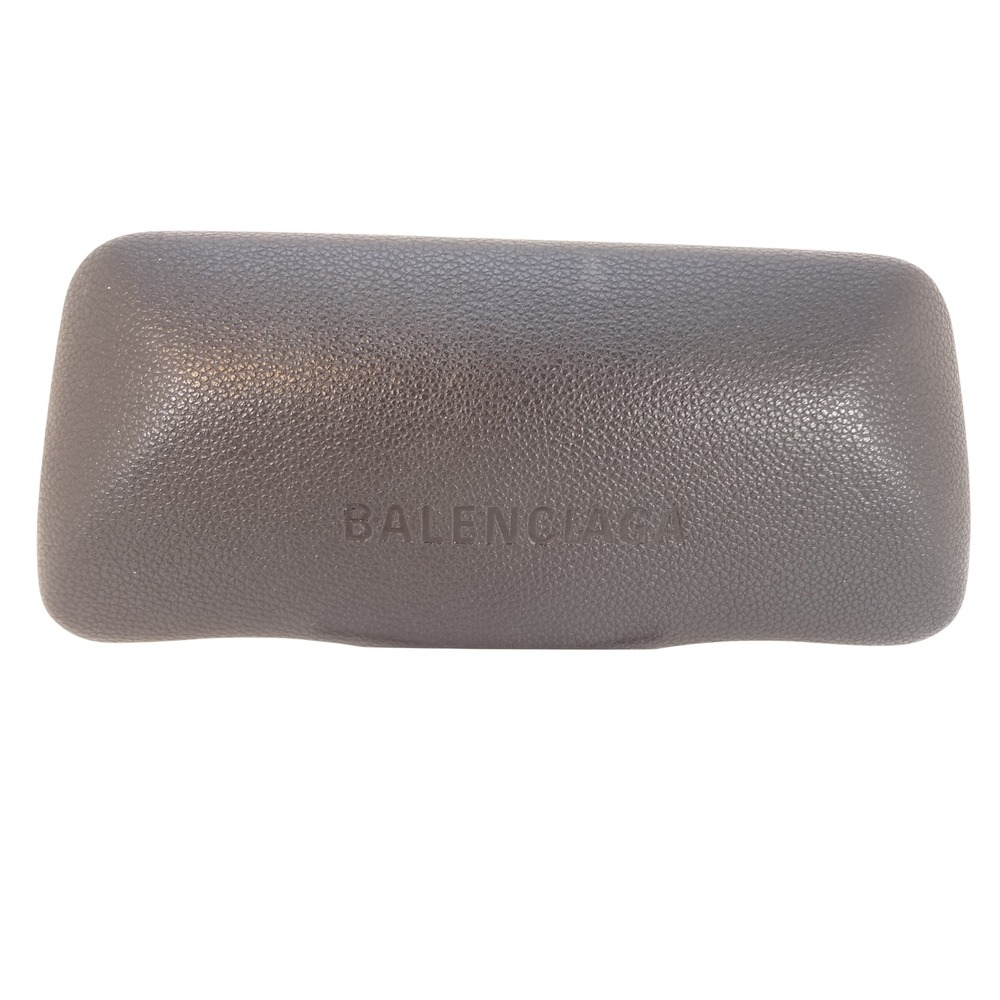 Balenciaga Sunglasses Case Grey Hard Shell Textured Logo